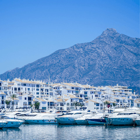 Stay in Marbella, close to beaches, boutiques, and bars