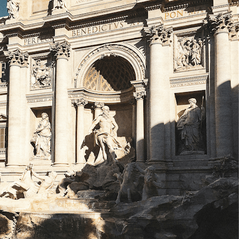 Begin your sightseeing adventure at the Trevi Fountain