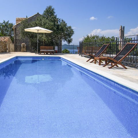 Start your day with a refreshing dip in the private pool