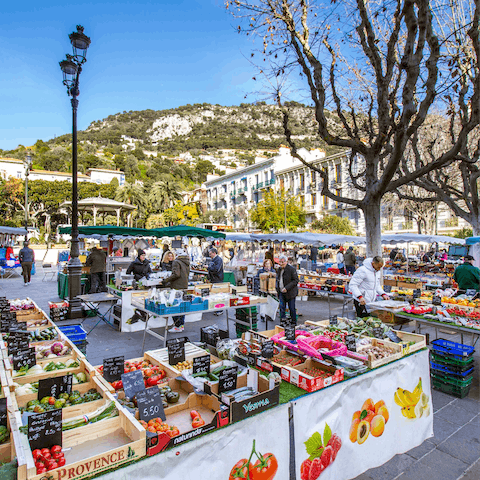 Experience authentic village life on Beaulieu-sur-Mer's market square