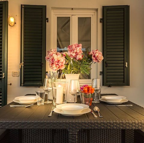 Gather on the terrace to dine alfresco, with local delicacies from the market