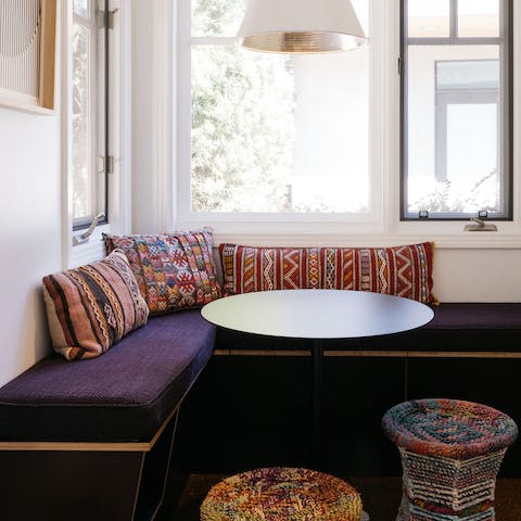 Find a moment for yourself and snuggle up in this cosy window nook