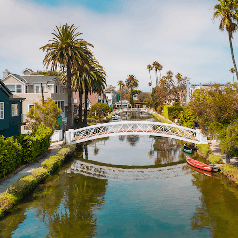 Enjoy the chilled vibe of Venice, with its iconic canals and palm trees
