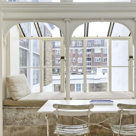 Curl up with a glass of wine in the window seat