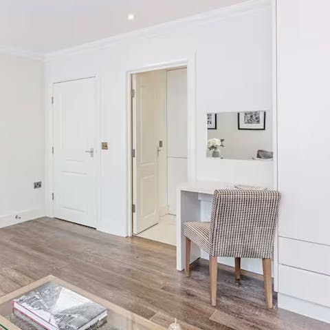 Catch up on work at the dedicated desk space