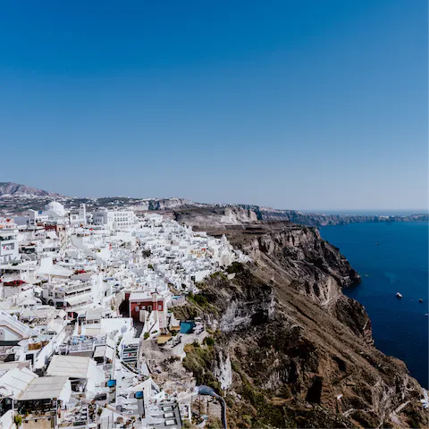 Enjoy incredible views of Thira
