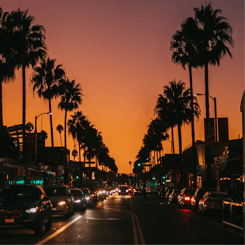 Stroll Sunset’s glamorous strip, less than ten minutes away