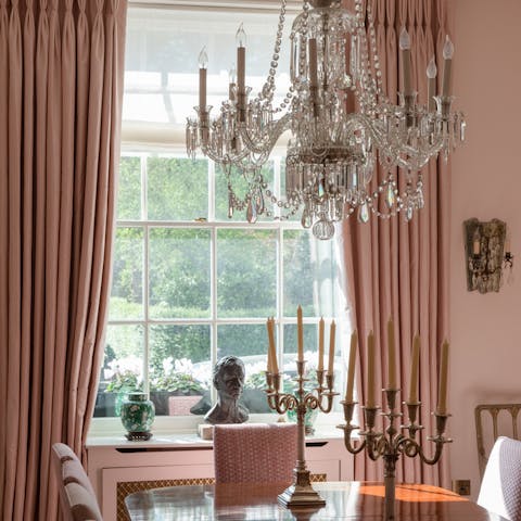 Admire a collection of old-world ornaments and object d'art