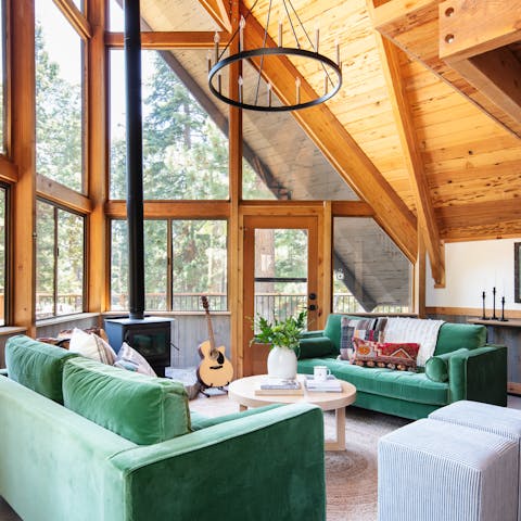 Cosy up round the log burner in the stunning lounge