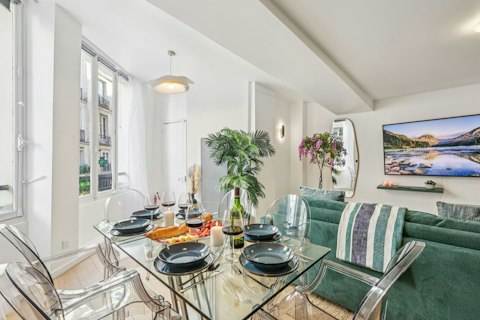 Gather around the dining table to share dinner and drinks after a busy day