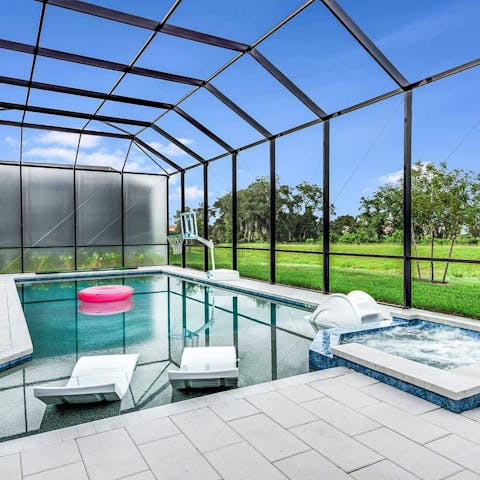 Feel refreshed after a swim in the private pool