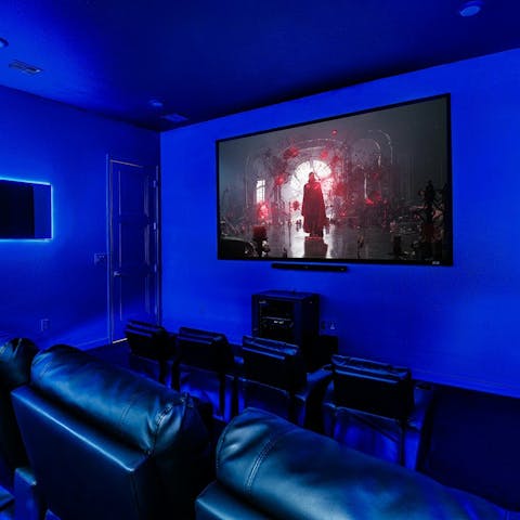 Gather for a cosy night at the movies in the home cinema