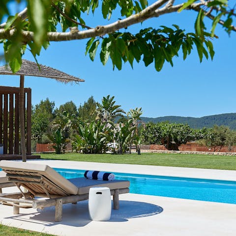 Cool off or unwind by the private pool