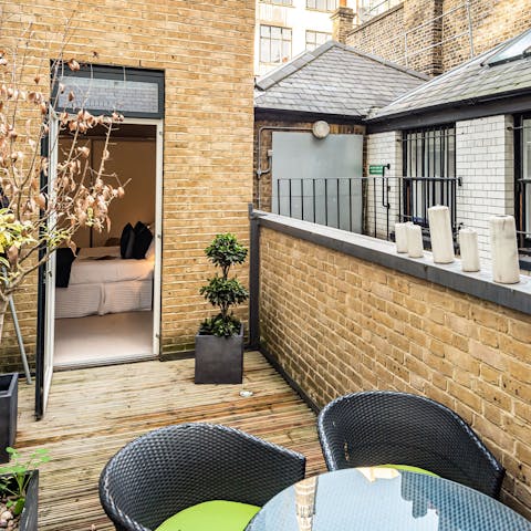 Wake up and head straight outside to the terrace for your morning cuppa