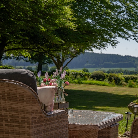 Gather on the terrace for drinks with rolling views
