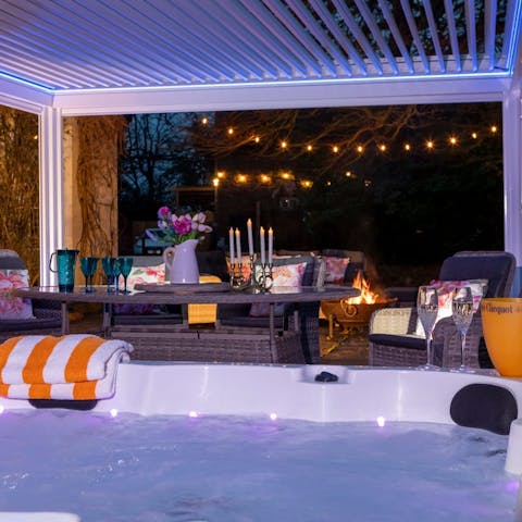 Enjoy magical evenings soaking in the hot tub