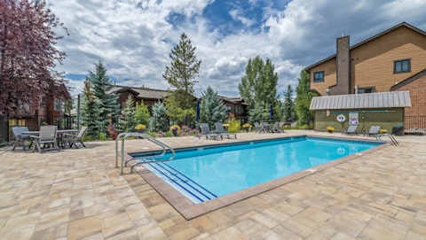 Cool off in the open-air community pool on a warm afternoon