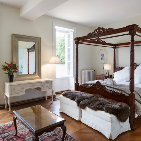 Get a great night's sleep in the grand master suite
