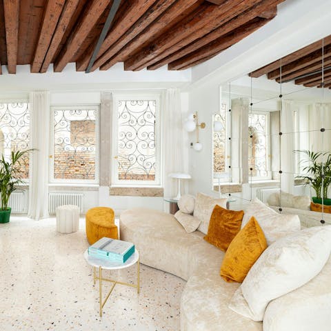 Admire the original features of this former palazzo