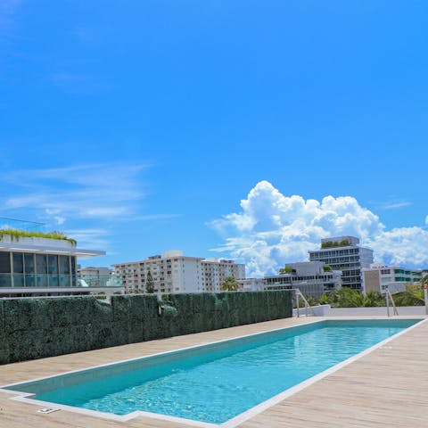 Cool off in the rooftop pool