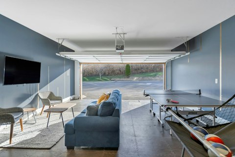 Enjoy light hearted games and drinks in the converted garage