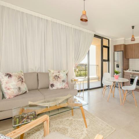 Dine or relax in lovely, light filled surroundings