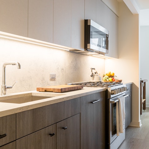 Grab fresh croissants and cobble a breakfast together in the kitchen