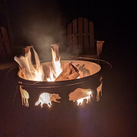 Gather around the fire pit following a hike at Molly Stark State Park