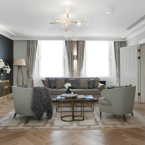 Toast the day's end in the high-style lounge