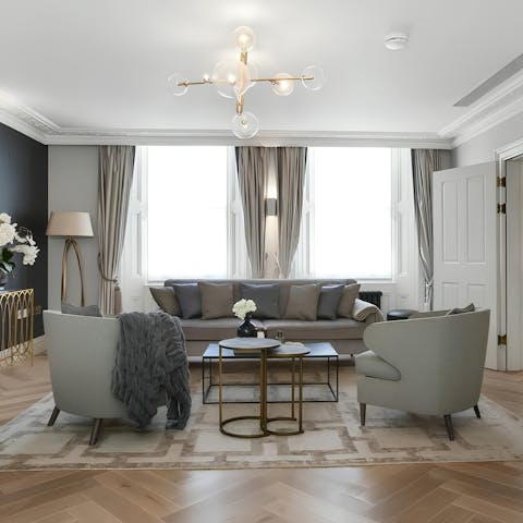 Toast the day's end in the high-style lounge