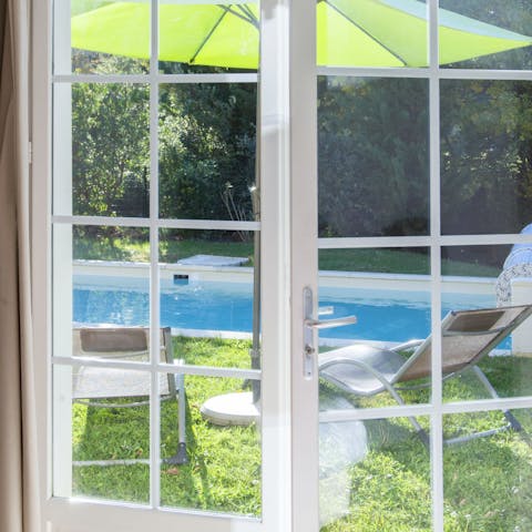 Push open the French doors to let the mountain air in