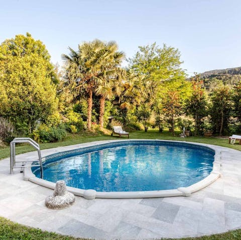 Guests loved relaxing in the pool and garden while enjoying the beautiful scenery.