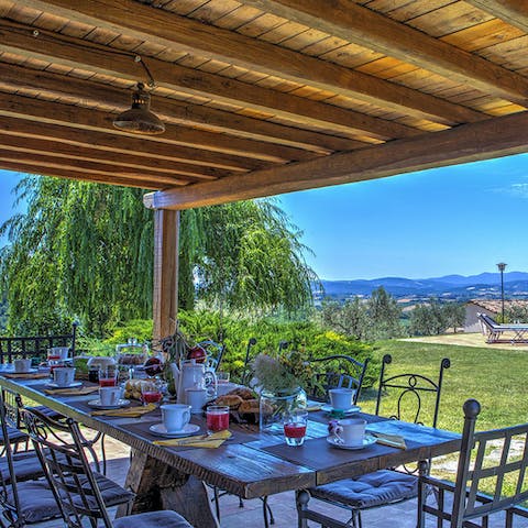 Savour meals on the terrace each day