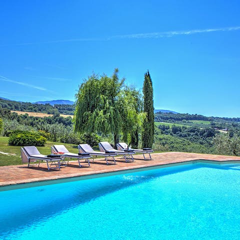 Gaze over the hills from the swimming pool