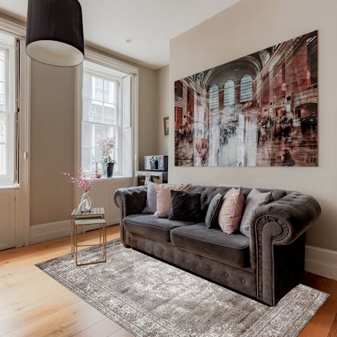 Make yourself at home in the bright living space