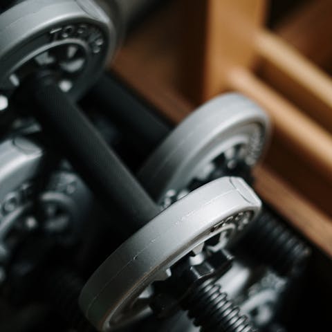 Start the morning with a workout in the communal gym