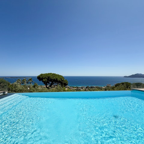 Enjoy sunshine and sea views as you swim in the pool