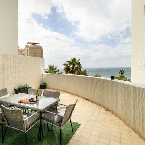 Breathe in the sea air with sundowners on the private terrace