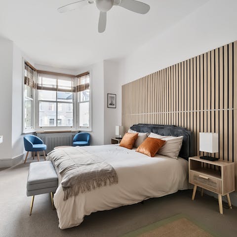 Cosy up in the bedroom after a long day on your feet