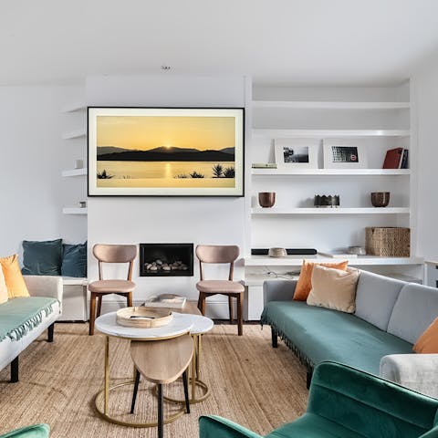 Relax after sightseeing in the breezy living area