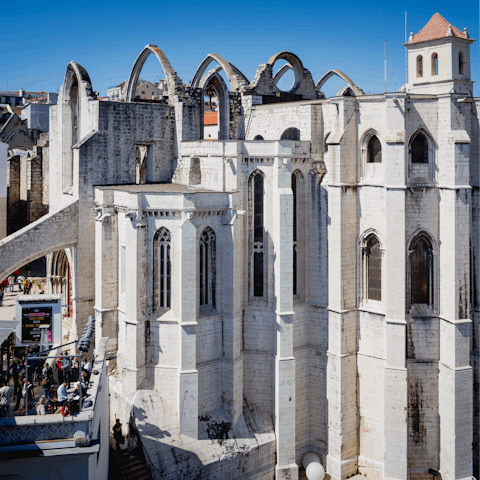 Explore the ruins on Convento Carmo, twenty minutes on foot