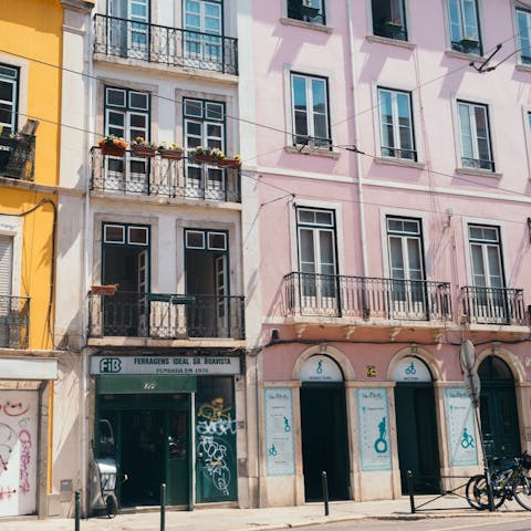 Walk to the bars of Bairro Alto in fifteen minutes