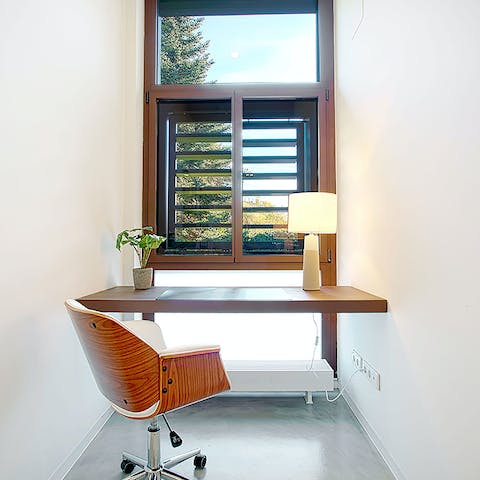 Catch up on some work in the tranquil office space