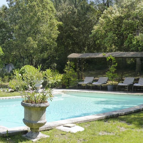Cool off from the summer sunshine with a dip in the private swimming pool