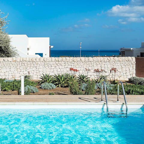 Dip into the crystalline private pool whenever you need to cool down