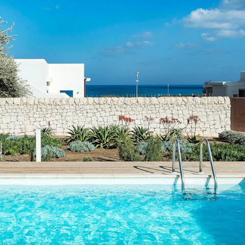 Dip into the crystalline private pool whenever you need to cool down