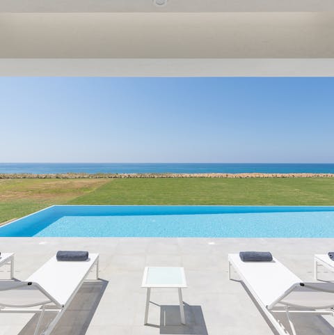 Catch some rays as you gaze out over the waves