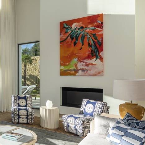 We love the pattern mixing and bright artworks
