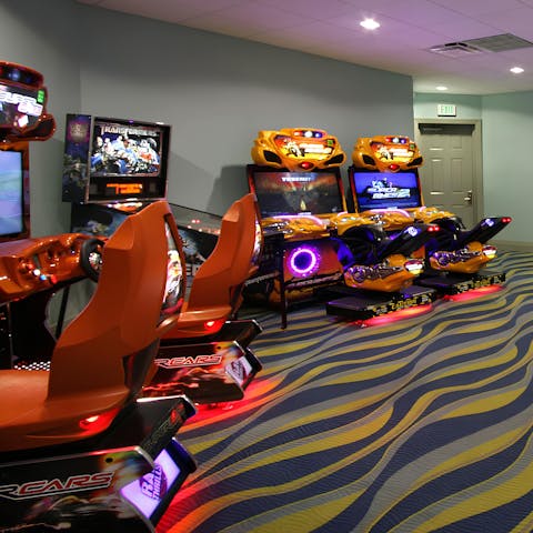 Let the kids loose in the on-site games room