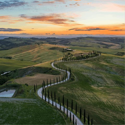 Spend dreamy days exploring the majestic Tuscan countryside from this home in Montepulciano